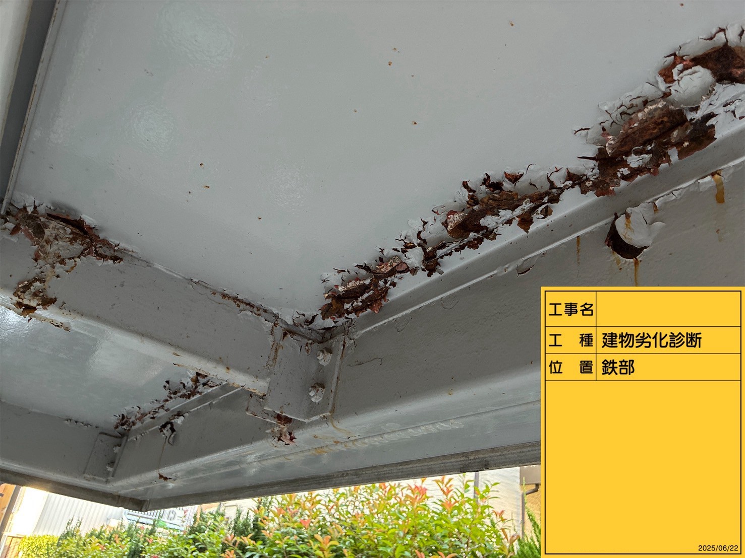 塗装の剥がれがひどい階段